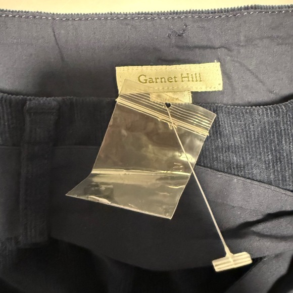 Garnet Hill Navy Corduroy‎ Mini Skirt A-Line Lace Trim Bow Tie Waist Size 6 - Picture 10 of 10